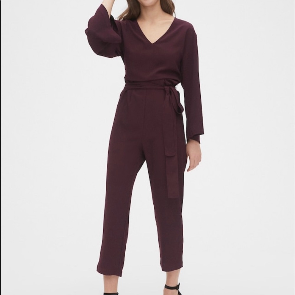 Bell Sleeve GAP burgundy jumpsuit